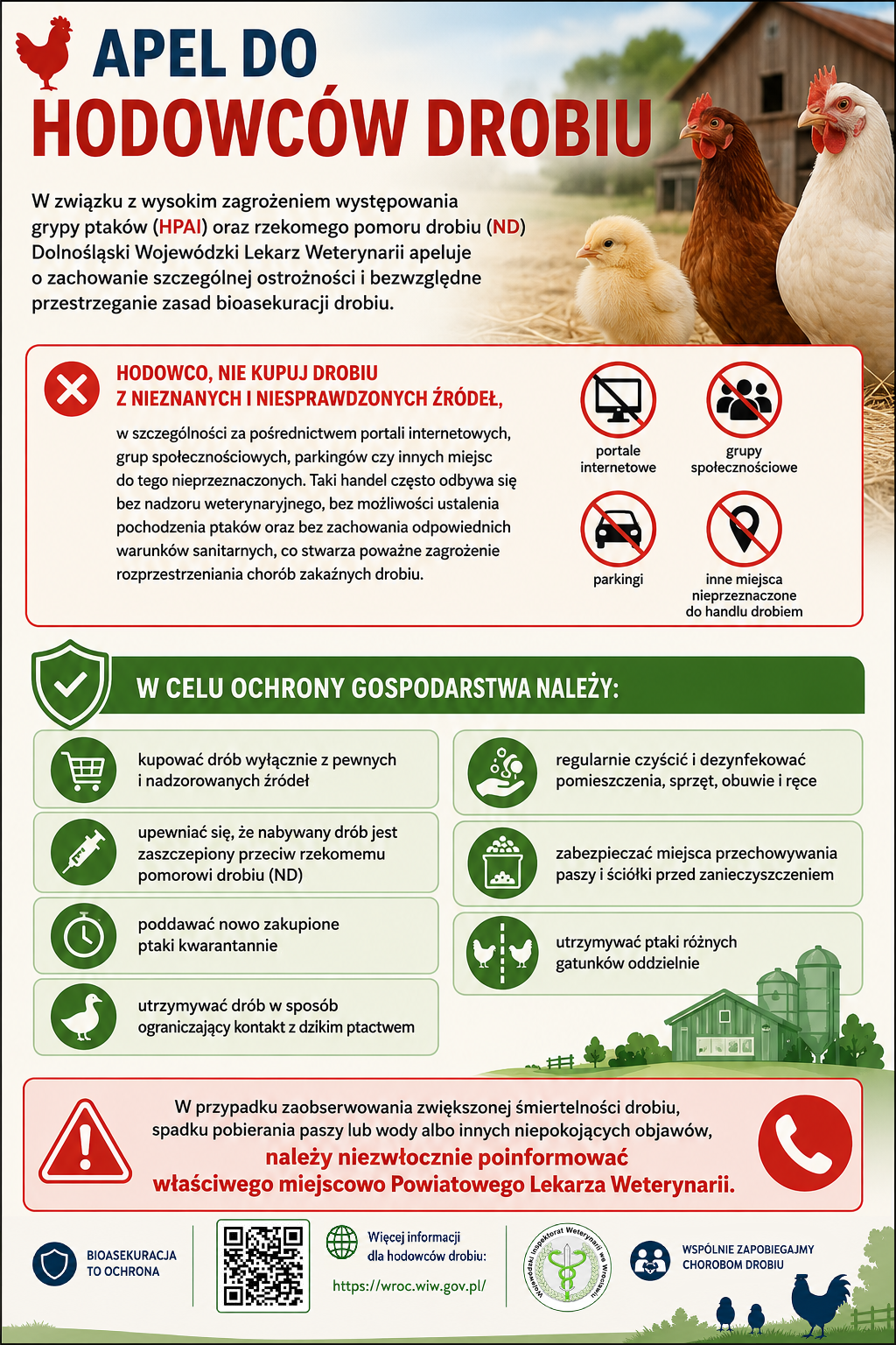 plakat apel do hodowc&oacute;w drobiu