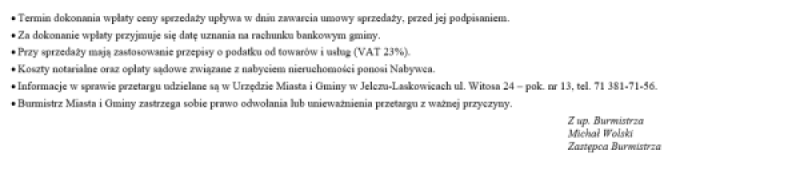 przetarg na sprzedaż nieruchomości