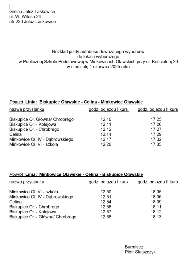 rozkłady jazdy autobusu