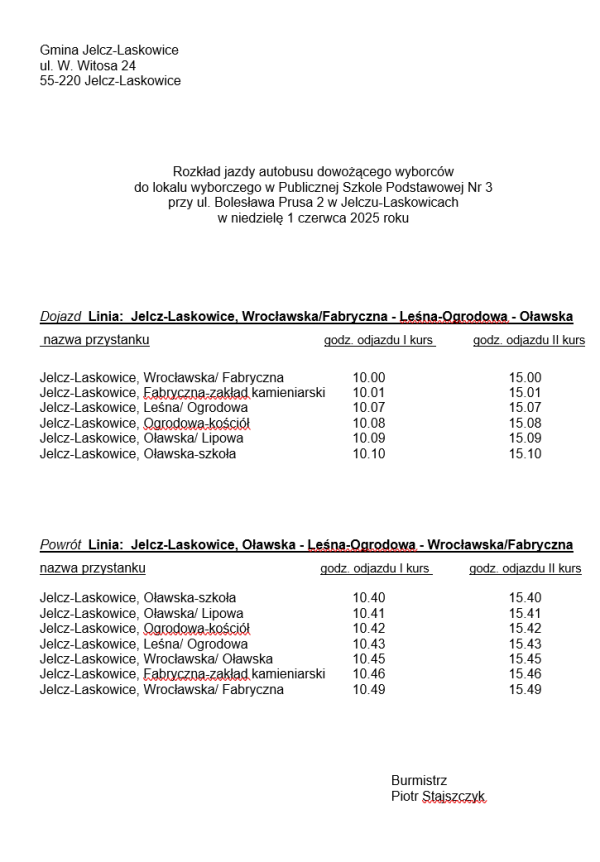 rozkłady jazdy autobusu