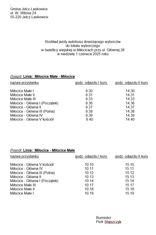 rozkłady jazdy autobusu