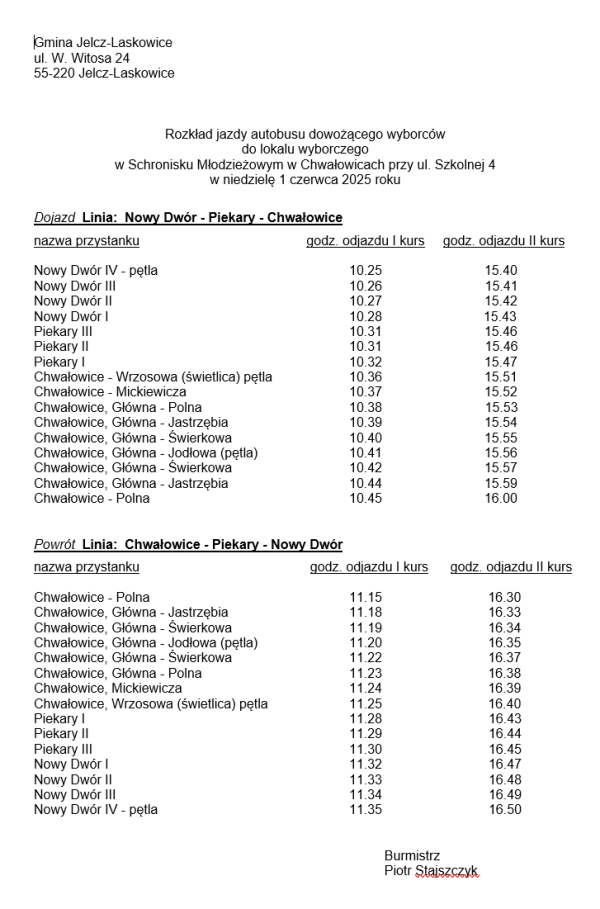 rozkłady jazdy autobusu
