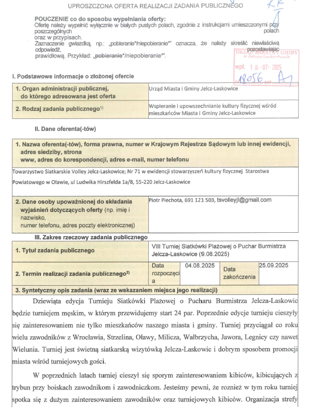 oferta zadania publicznego