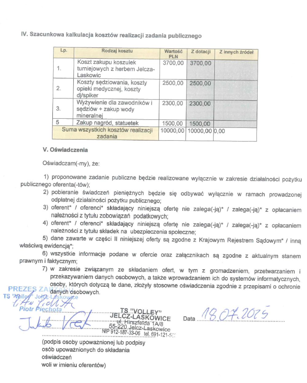 oferta zadania publicznego