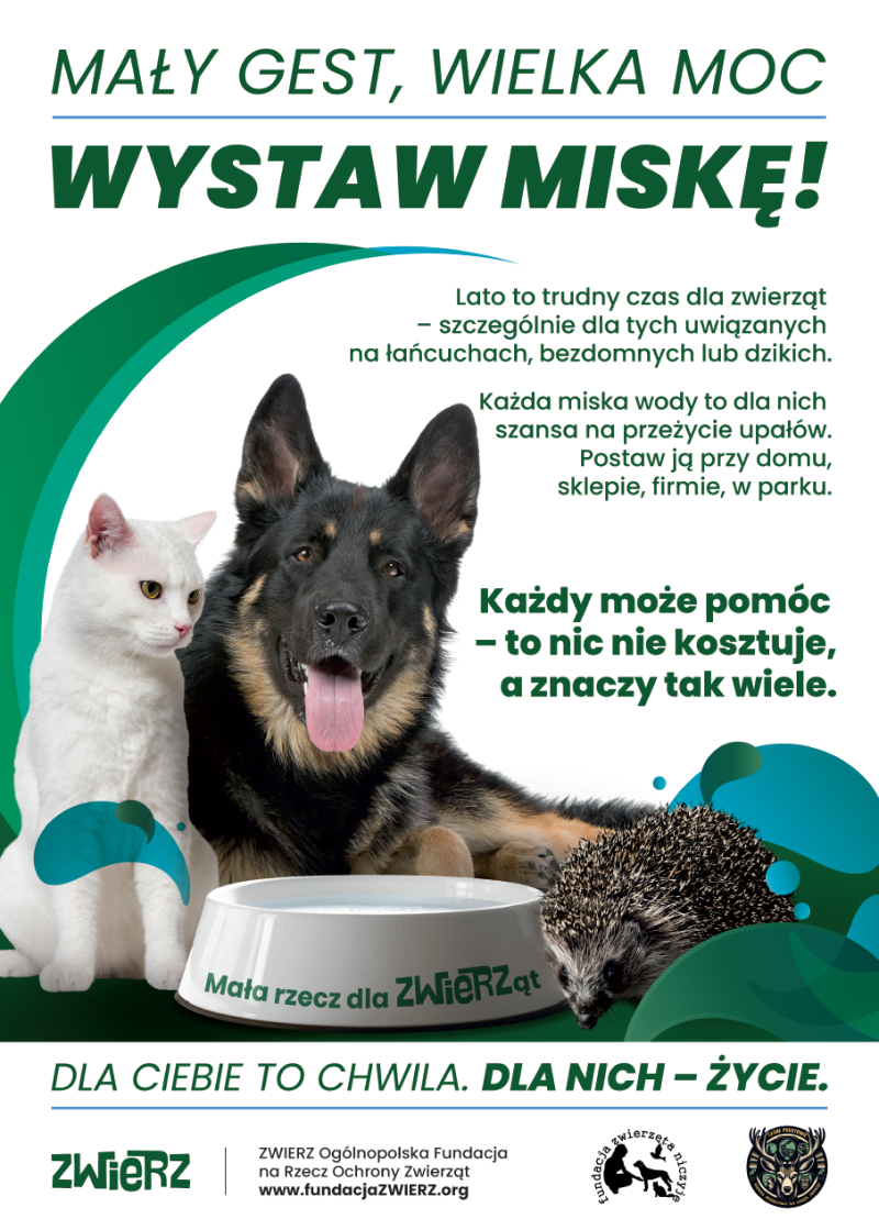 Akcja pojenia zwierzat - plakat