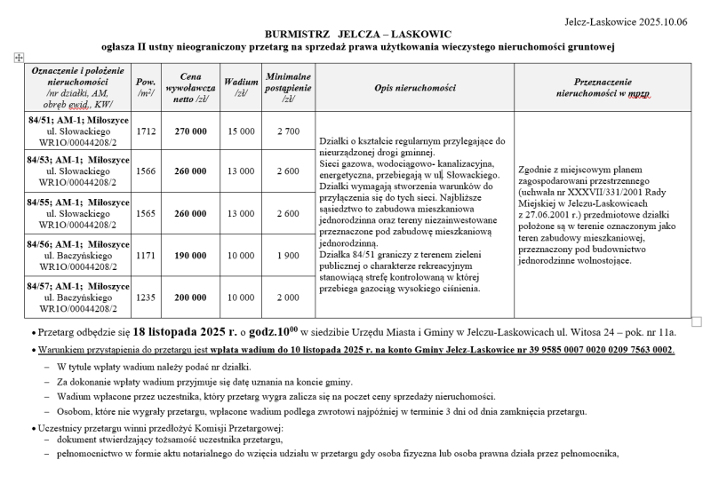 Ogłoszenie o przetargu