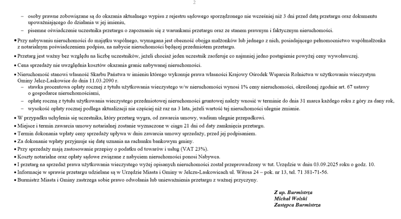 ogłoszenie o przetargu II